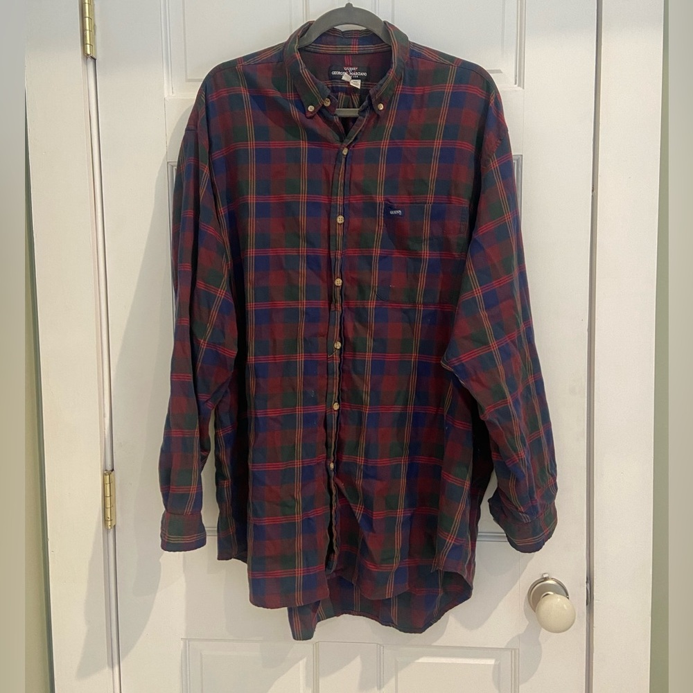 Guess Oversized Flannel Shirt Dress Size Large